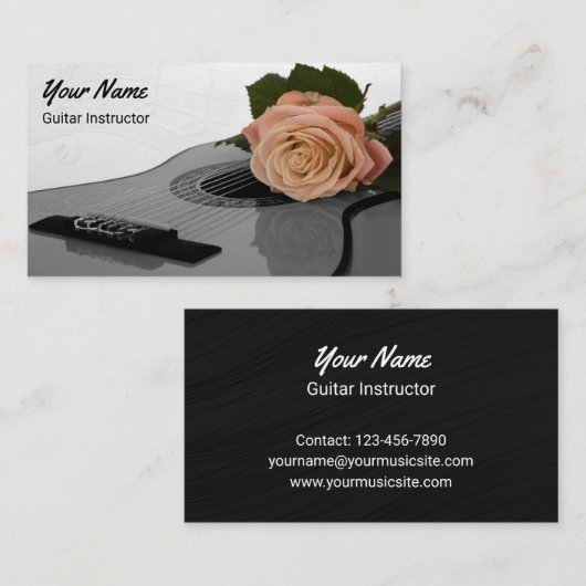 Gitarist Peach Roos Design Guitar Instructor Visitekaartje (Voorkant / Achterkant)