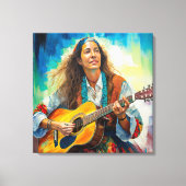 Gitarist Stretched Canvas Print (Voorkant)