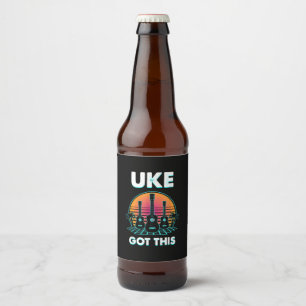 Gitarist Uke Vierde Verjaardag Bier Etiket