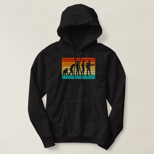 gitarist voor ontwerp van gitarist I Retro Evo Hoodie (Design voorkant)