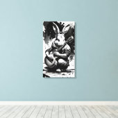 Gitarkonijn Canvas Afdruk (Insitu (Houten vloer))