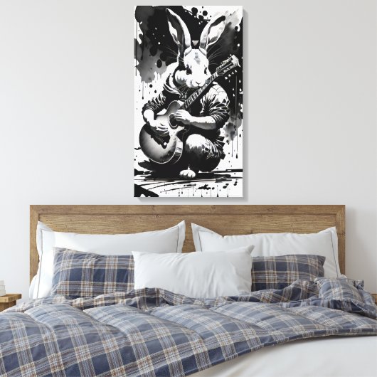 Gitarkonijn Canvas Afdruk (Insitu (Slaapkamer))