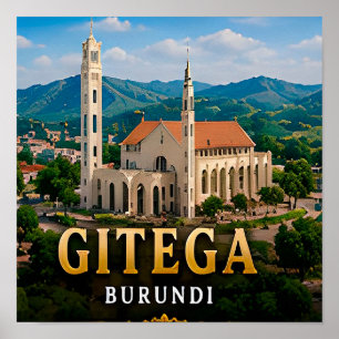 Gitega Groene Heuvels en Burundese Erfgoed Poster