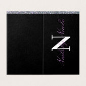 Gitter Contrast Monogram Nail/Beauty Loyalty Visitekaartjes (Buitenkant ongevouwen)