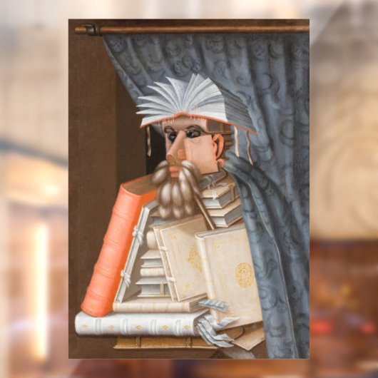 Giuseppe Arcimboldo - De Librarian Raamsticker (Vel 2)