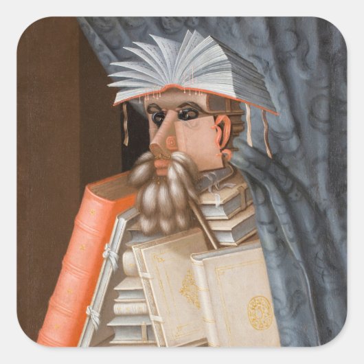 Giuseppe Arcimboldo - De Librarian Vierkante Sticker (Voorkant)