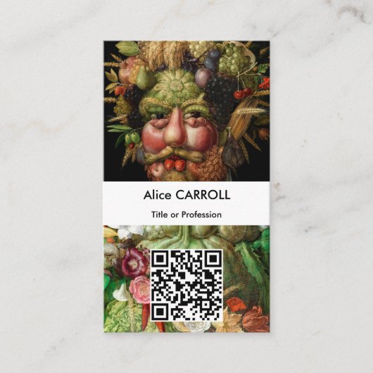 Giuseppe Arcimboldo - Vertumnus - QR-code Visitekaartje (Voorkant)