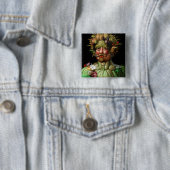 Giuseppe Arcimboldo - Vertumnus Vierkante Button 5,1 Cm (In situ)