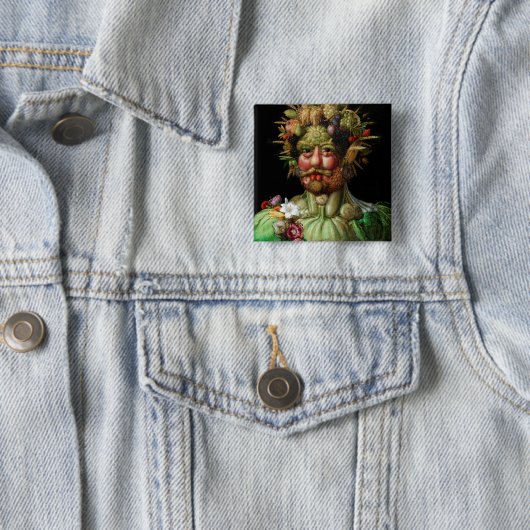 Giuseppe Arcimboldo - Vertumnus Vierkante Button 5,1 Cm (In situ)