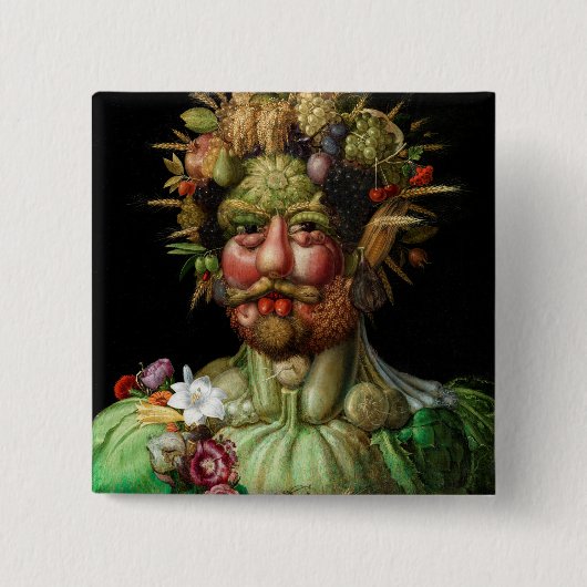 Giuseppe Arcimboldo - Vertumnus Vierkante Button 5,1 Cm (Voorkant)