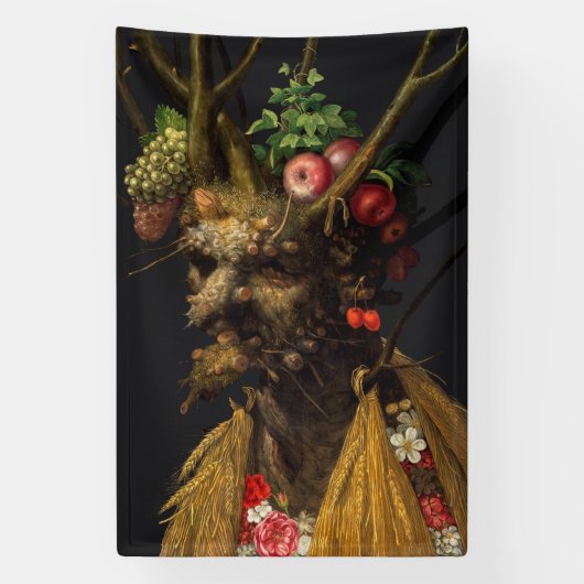Giuseppe Arcimboldo - Vier seizoenen in één hoofd Spandoek (Verticaal)