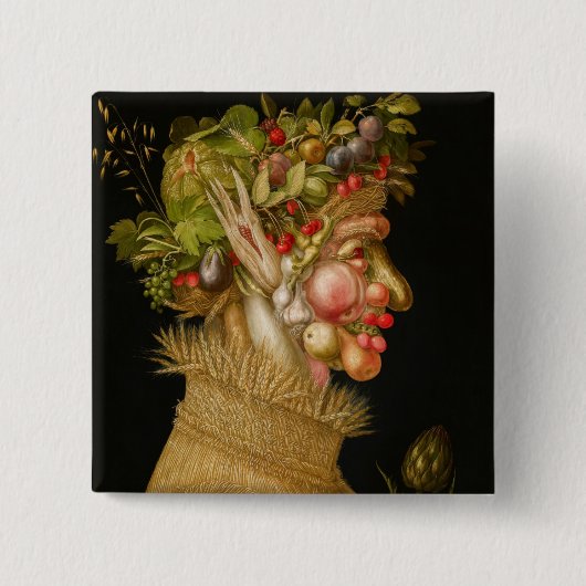 Giuseppe Arcimboldo - Zomer Vierkante Button 5,1 Cm (Voorkant)