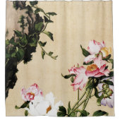 Giuseppe Castiglione - Paeony Fine Art Douchegordijn (Voorkant)