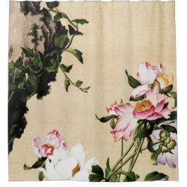 Giuseppe Castiglione - Paeony Fine Art Douchegordijn