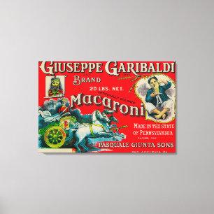 Giuseppe Garibaldi Macaroni Label Canvas Afdruk