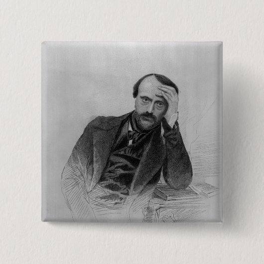 Giuseppe Mazzini Vierkante Button 5,1 Cm (Voorkant)