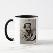Giuseppe Verdi , karikatuur, 1860's Mok (Links)