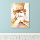 Giuseppe Verdi sur Toile - Aquarelle (Insitu (Plancher de Bois))