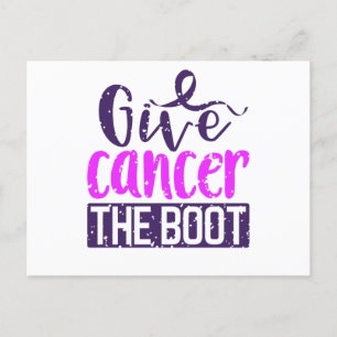 Give Cancer Boot Breast Cancer Awareness Aankondigingskaart