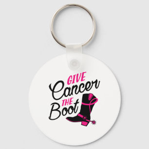 Give Cancer Boot Breast Cancer Awareness Sleutelhanger