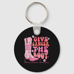 Give Cancer Boot Breast Cancer Awareness Sleutelhanger