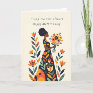 Give Her Flowers Mother's Day Card Feestdagen Kaart