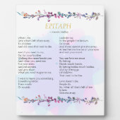 Give Me Away Epitaph Poem Tabletop Plaque (Devant)