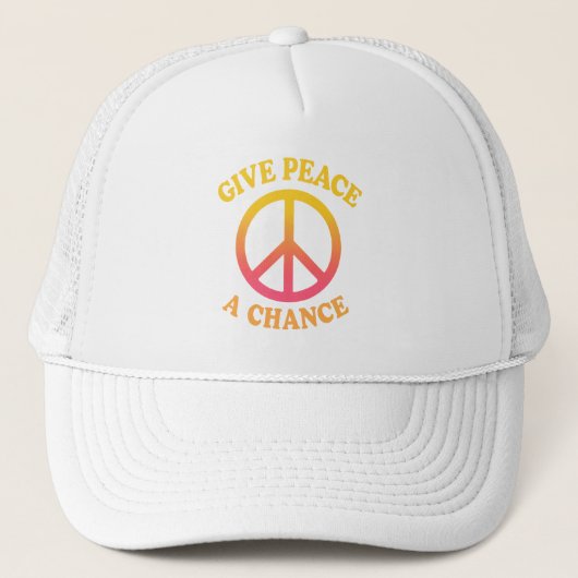 'Give Peace a Chance' Cap Trucker Pet (Voorkant)