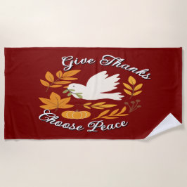 'Give Thanks, Choose Peace' Beach Towel Strandlaken