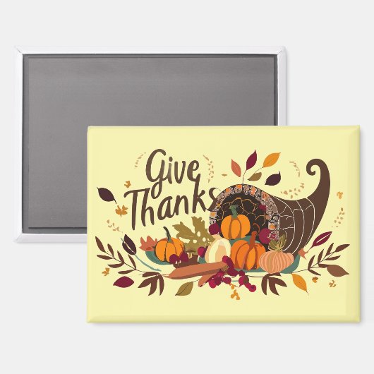 Give Thanks Cornucopia Magnet (Recto/Verso)