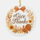 Give Thanks Keramisch Ornament (Voorkant)