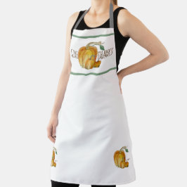Give Thanks Pumpkin Harvest All-Over Print Apron Schort