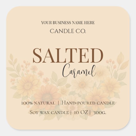 Give Thanks Salted Caramel Candle Label (Voorkant)