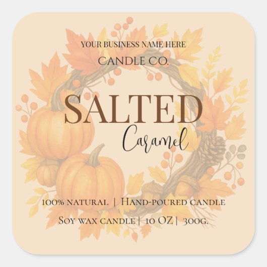 Give Thanks Salted Caramel Candle Label (Voorkant)