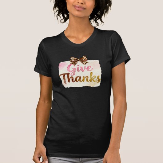 Give Thanks T-Shirt | Floral Fall Coquette Shirt (Voorkant)