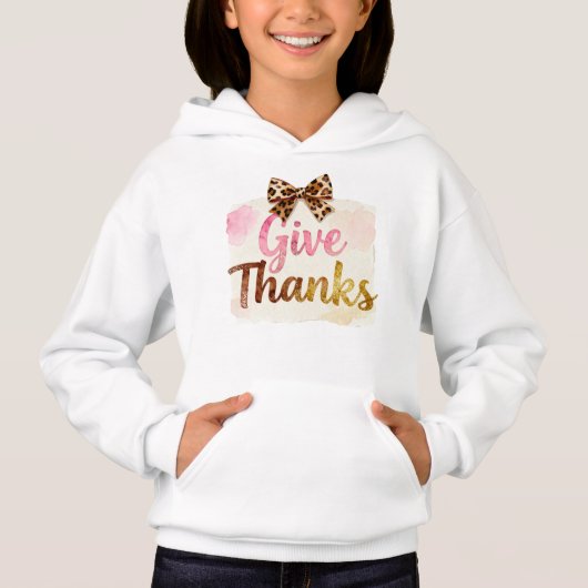 Give Thanks T-Shirt | Floral Fall Coquette Shirt (Voorkant)