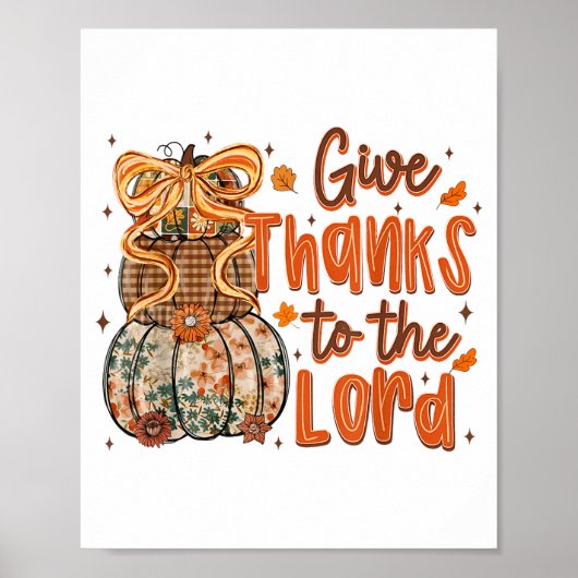 Give Thanks To The Lord Fall Christian Cross Coque Poster (Voorkant)