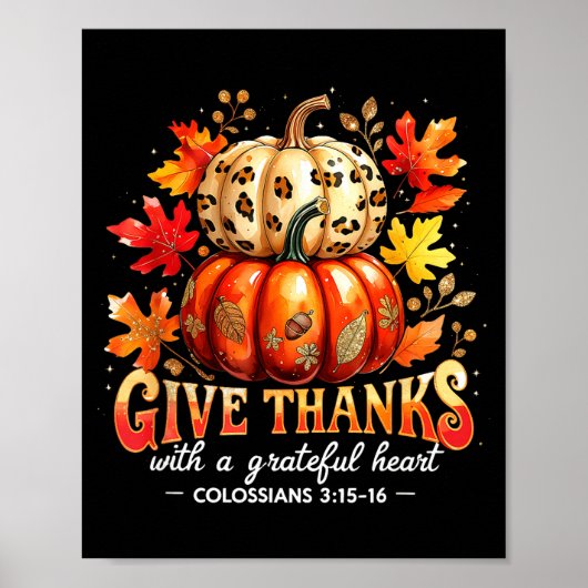 Give Thanks With A Grateful Heart Bible Verse Pump Poster (Voorkant)