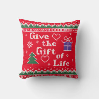 Give The Gift Of Life Vintage Transplant Holiday Kussen