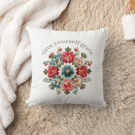 Give Yourself Grace Affirmation Throw Pillow Kussen