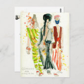 Givenchy Mode Show Paris - mode illustratie Briefkaart (Voorkant / Achterkant)