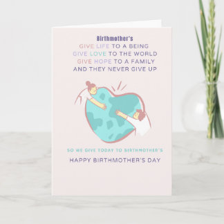 Giving back Birthmother's Day Card Kaart
