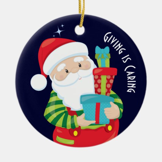 Giving is zorgzaam keramisch ornament (Voorkant)