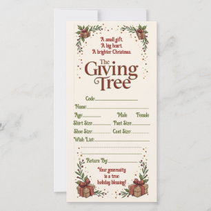 Giving Tree Kerstcadeaukaart