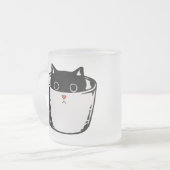 Givré Chaton noir avec nez rouge caché dans une tasse (Devant gauche)