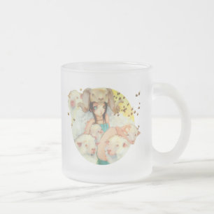 Givré Elle tasse de enfoncement d'abeille