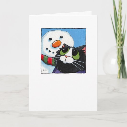Givré et chaussettes - carte de chat de Noël (Devant)