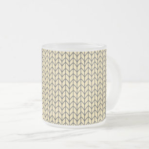 Givré KNIT EN CRÈME NOIRE Tasse en verre dépoli