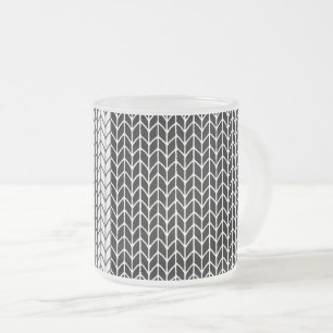 Givré KNIT NOIR ET BLANC Tasse en verre dépoli