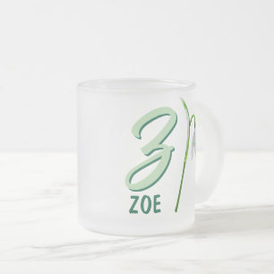 Givré Lily monogramme tasse de café, conception de nom p